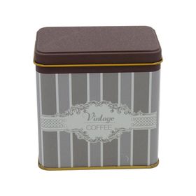Evle ER205-7A Elegance 8x12 cm Coffee Desenli Kare Metal Saklama Kabı