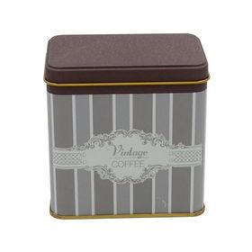 Evle ER205-7A Elegance 8x12 cm Coffee Desenli Kare Metal Saklama Kabı