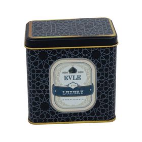 Evle ER205-V2 Trellis Desenli Kare Metal Saklama Kabı