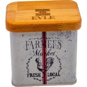 Evle ER212-6O Country Farmers Desenli Oval Metal Saklama Kabı