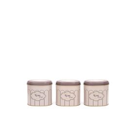 Evle ERB07U6 Oval Metal Saklama Kabı Seti