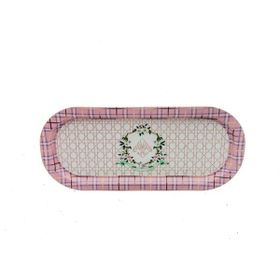 Evle Rosy 16x35 cm Desenli Oval Tepsi