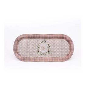 Evle Rosy 16x35 cm Desenli Oval Tepsi