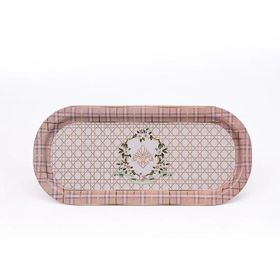 Evle Rosy 16x35 cm Desenli Oval Tepsi