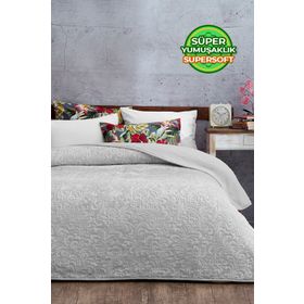 Evlen Home Collection Embos Baskılı Pamela Kalın Çift Kişilik Gri 230x240 cm Battaniye