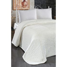 Evlen Home Collection Embos Baskılı Pamela Kalın Çift Kişilik Krem 230x240 cm Battaniye