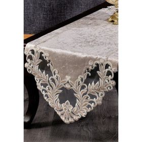 Evlen Home Collection Firuze Kordonlu Boncuklu Krem 40x220 cm Runner