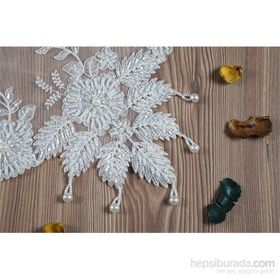 Evlen Home Collection Firuze Kordonlu Boncuklu Krem 40x220 cm Runner