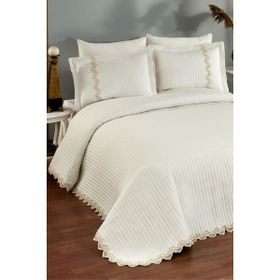 Evlen Home Collection Mihrimah Krem Çift Kişilik Nevresim Takımı