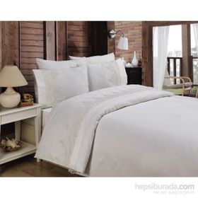 Evlen Home Collection Mihrimah Krem Çift Kişilik Nevresim Takımı