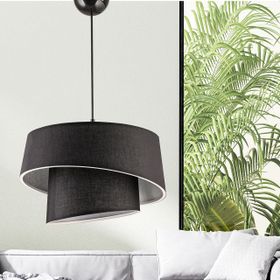 EVLight Baret 2 Katlı PVC Siyah Sarkıt Avize