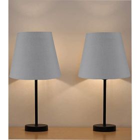 EVLight Black 2'li Abajur Metal Masa Lambası Antrasit