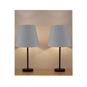 EVLight Black 2'li Abajur Metal Masa Lambası Antrasit