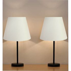 EVLight Black 2'li Metal Masa Lambası Beyaz Abajur