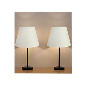 EVLight Black 2'li Metal Masa Lambası Beyaz Abajur
