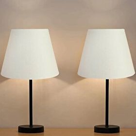 EVLight Black 2'li Metal Masa Lambası Beyaz Abajur