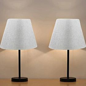 EVLight Black 2'li Metal Masa Lambası Gri Abajur