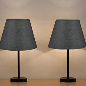 EVLight Black 2'li Metal Masa Lambası Siyah Abajur