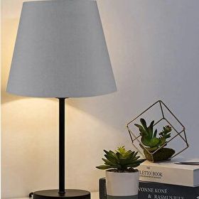 EVLight Black Tekli Metal Masa Lambası Antrasit Abajur