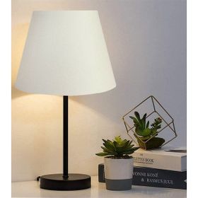 EVLight Black Tekli Metal Masa Lambası Beyaz Abajur