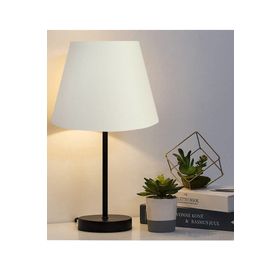 EVLight Black Tekli Metal Masa Lambası Beyaz Abajur
