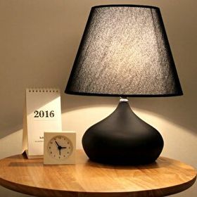 EVLight Lina Siyah Şapka Masa Lambası Tekli Metal Abajur