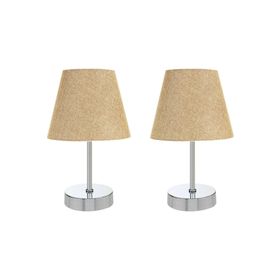 EVLight Mirza 2'li Krem Metal Ayaklı Gold Abajur Masa Lambası