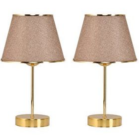 EVLight Mirza 2'li Kum Beji Metal Ayaklı Gold Abajur