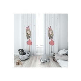 Evmila 116 140x260 cm Prenses Balerin Beyaz Fon Perde