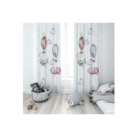 Evmila 188 70x260 cm Beyaz Uçan Balonlar Fon Perde