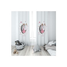 Evmila 86 70x260 cm Ayda Oturan Kız Beyaz Fon Perde