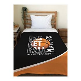 Evmila Basketbol Desenli Soft Baskılı Siyah 150x200 cm Tek Kişilik Battaniye
