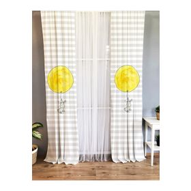 Evmila Baskılı Tavşan Desenli Beyaz 140x260 cm Tek Kanat Kadife Doku Fon Perde