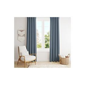 Evmila Kadife Doku Baskılı Indigo Mavi Renkli 70x260 cm Fon Perde