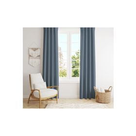 Evmila Kadife Doku Baskılı Indigo Mavi Renkli 70x260 cm Fon Perde