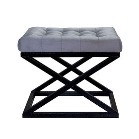 Evodeko 40x50 cm Siyah Çapraz Ayaklı Gri Puf