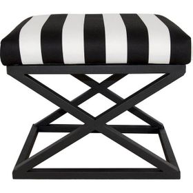 Evodeko 40x50 cm Siyah Çapraz Ayaklı Zebra Puf