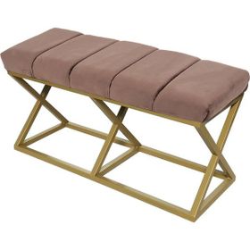 Evodeko Altın Kahve Bench Puf
