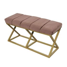Evodeko Altın Kahve Bench Puf