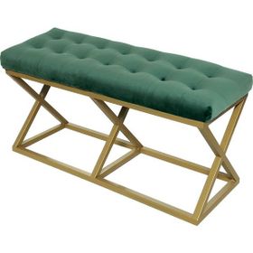Evodeko Altın Yeşil Bench Puf