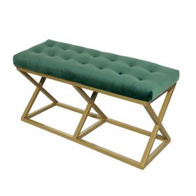 Evodeko Altın Yeşil Bench Puf