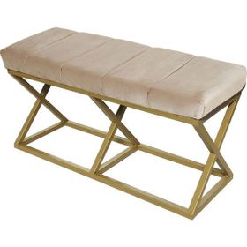 Evodeko Beyaz Altın Bench Puf