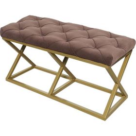 Evodeko Gold Bench Açık Kahverengi Puf
