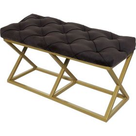 Evodeko Gold Siyah Bench Puf