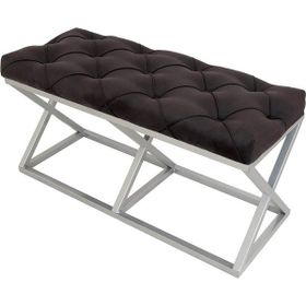 Evodeko Kapitone Siyah Gümüş Bench Puf