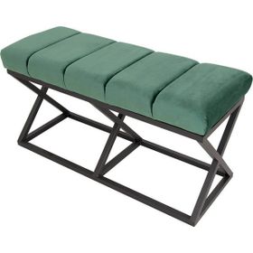 Evodeko Siyah Ayaklı Yeşil Bench Puf