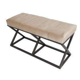 Evodeko Siyah Krem Yarmalı Bench Puf