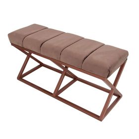 Evodeko Yarmalı Bakır Kahve Bench Puf