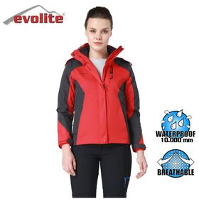 Evolite Diva Gri-Kırmızı Kadın 3in1 Mont