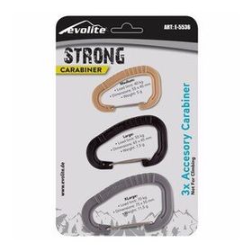 Evolite Strong Gri-Siyah-Bej 3'lü Karabina Seti